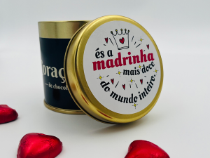 Lata de Corações de Chocolate 150gr - Madrinha