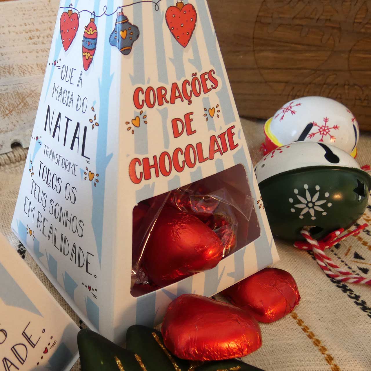 Pirâmide Corações de Chocolate Natal 100gr - Image 2