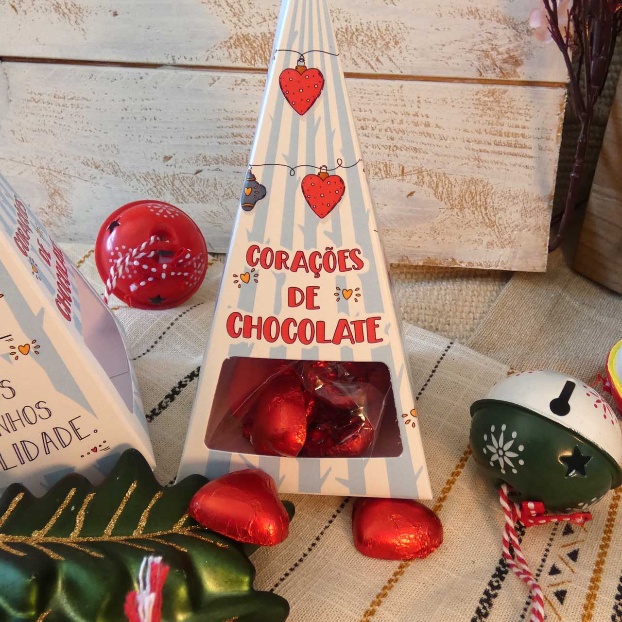 Pirâmide Corações de Chocolate Natal 100gr