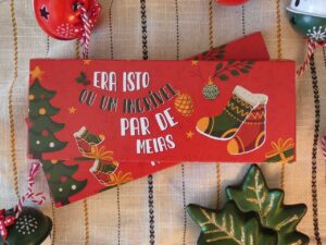 Par de Meias - Tablete de chocolate - Natal 2025
